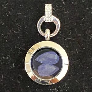 Genuine Tanzanite Floating Locket Pendant Origami Owl w Free Chain